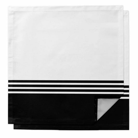 Black White Striped Cloth Napkins Washable Set of 2, Modern Abstract Art Aesthetics Reusable Dinner Table Napkins Cloth Bulk for Weddings Kitchen Restaurants Hotel Events Parties 20 x 20 Inch