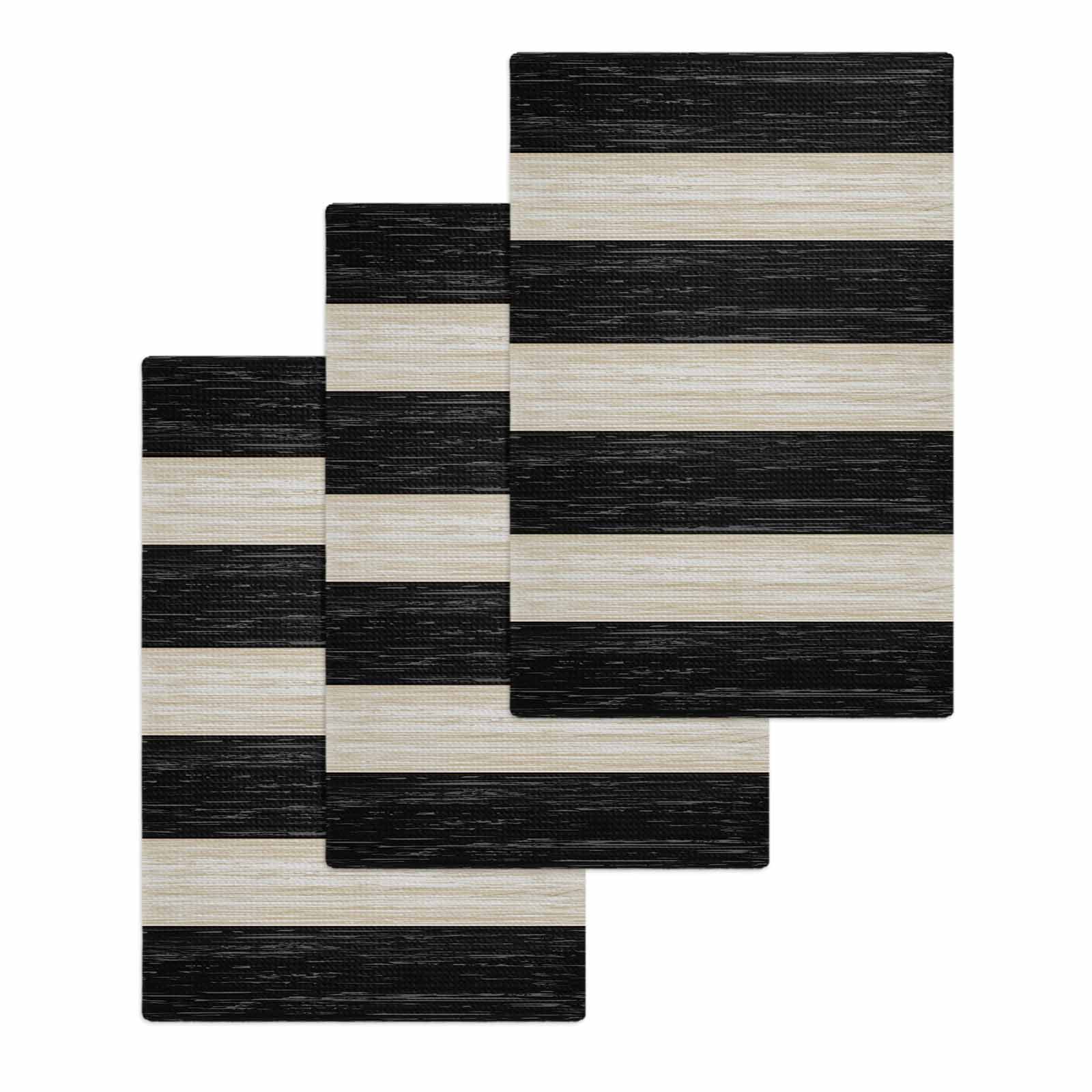 View of Black White Striped Burlap Cotton Table Runner 13x60 Inches Long ...
