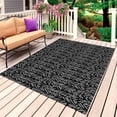 thumbnail image 1 of Black White Striped Outdoor Rug 5x7 Ft, Non Slip Washable Area Rug, Abstract Modern Art Irregular Stripe Patio Rugs Carpet Runner, Large Floor Mat for Indoor/Outdoor Deck Porch Camping, 1 of 8