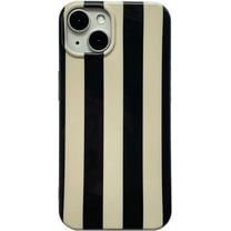 Black White Striped Phone Case Compatible with iPhone 13 Pro Max Stylish Stripes Print Chic Retro Aesthetic Full Protective Slim Fit Glossy Soft Girly Never Faded 13promax 6.7" Cover