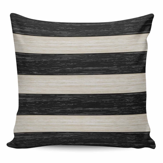 Black White Striped Pillow Covers 20x20 Inch Decorative Throw Pillow Cover, Farmhouse Vintage Shabby Chic Wood Grain Sofa Pillowcases Accent Cushion Case Home Decor Bedroom Living Room