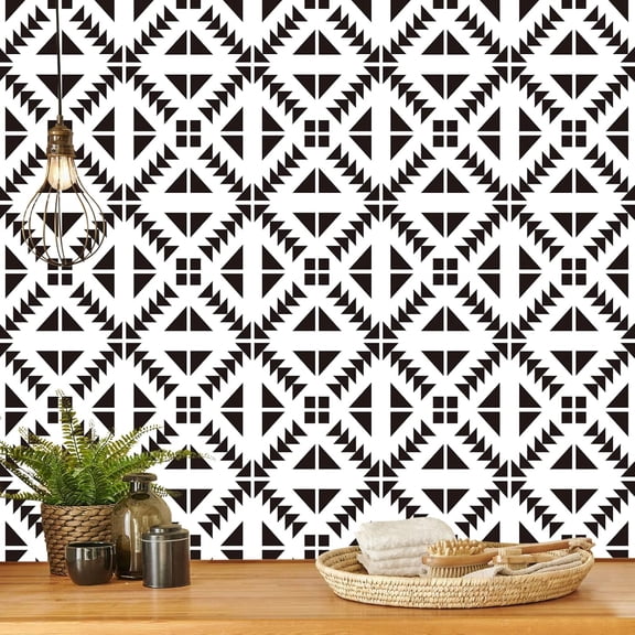 Black and White Striped Removable Wallpaper, Black and White Removable Wallpaper Stripping and Sticking Contact Paper Decor 17.7196.8 Geometric Self-adhesive Wallpaper Suitable for Kitchen Vinyl M