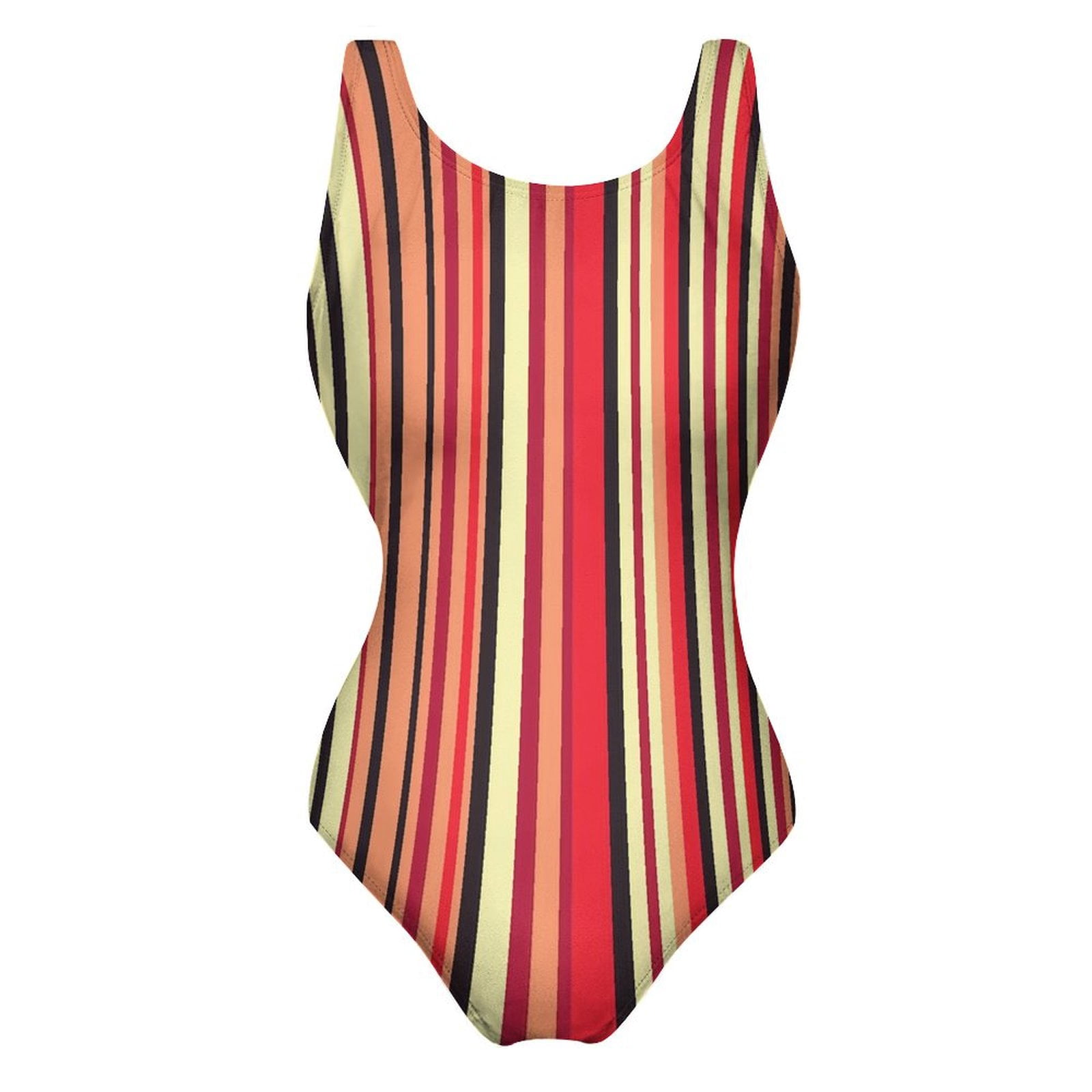 Black White Striped Swimsuit Abstract Lines Push Up Swimwear One Piece ...