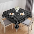 thumbnail image 1 of Black White Striped Table Cloth Waterproof Tablecloths, Abstract Modern Art Irregular Stripe Tablecloth Dining Table Cover for Kitchen Party Tabletop Outdoor, Square Tablecloth 54x54 Inch, 1 of 9