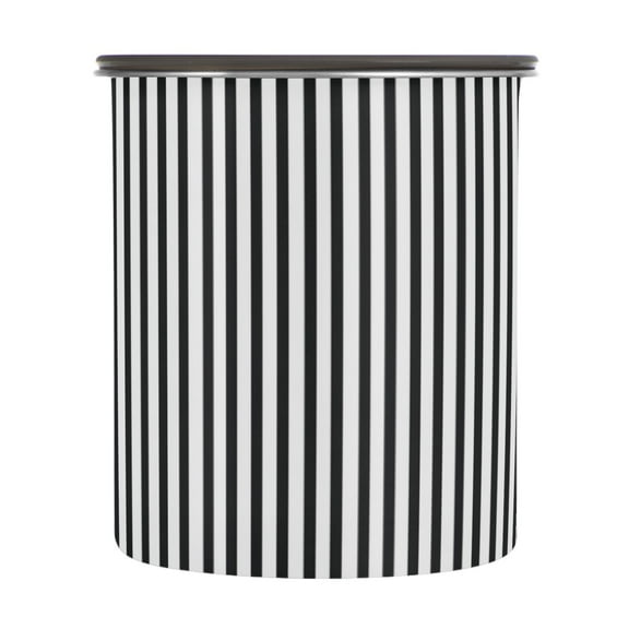 Black & White Stripes Airtight Coffee Bean Canister 30oz Food Storage Containers with Lids For Gournd, Tea, Sugar, Flour, Rice, Cereal, Candy Cookie Jar
