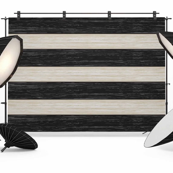 Black White Stripes Photography Backdrop 10x8FT, Vintage Wood Grain ...