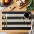 Black White Stripes Placemats Set of 12, Vintage Wood Grain Abstract ...