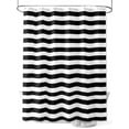 thumbnail image 1 of Black and White Stripes Shower Curtain, Geometric Modern Minimalist Nordic Style Waterproof Shower Curtain Set with 12 Hooks Lightweight Washable Fabric Shower Curtains for Bathroom 48x72 Inches, 1 of 6