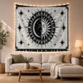 thumbnail image 1 of Black and White Sun and Moon Celestial Medallion, Mystical Boho for Astronomy Fans, Celestial Home Decor, Housewarming Gift, Tapestry Wall Hanging for Bedroom, Living Room and Dorm, 1 of 7