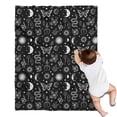 thumbnail image 1 of Black White Sun Moon Snake Butterfly Pattern Blanket,Comfortable Soft Flannel Throw Blanket,All Season,Warm Lightweight Blankets for Sofa Bed Couch Living Room Chair,30"x40", 1 of 4