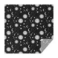 thumbnail image 1 of Black White Sun Moon Star Constellation Pattern Square Tablecloth,Waterproof Square Table Cover,Wipeable Spillproof Washable Table Cover for Home Kitchen Party Decor 60"x60"(152x152cm), 1 of 6