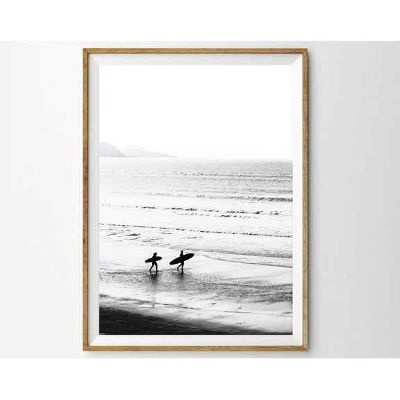 Black And White Surf Print California Wall Art Prints Beach Poster Surf Poster Ocean Wall Art Wall Art Beach Themed Room Tropical Wall Art, Modern Wall Decor, 8x12 UNFRAMED