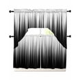 thumbnail image 1 of Black White Swag Curtains for Living Room/Bedroom Windows, Modern Geometric Abstract Gradient Striped Kitchen Curtains and Valances Set 36 Inch Length, Light Filtering Swags Valance Curtain Panels, 1 of 5