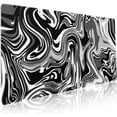 thumbnail image 1 of Black White Swirl Gaming Mouse Pad XXL Gray Marble Grey Fluid Design Extended Large Mouse Pad Big Desk Mat Non-Slip Rubber Base Stitched Edge Long Mousepad for Desktop Office Desk, 35.4 x 15.7 in, 1 of 6