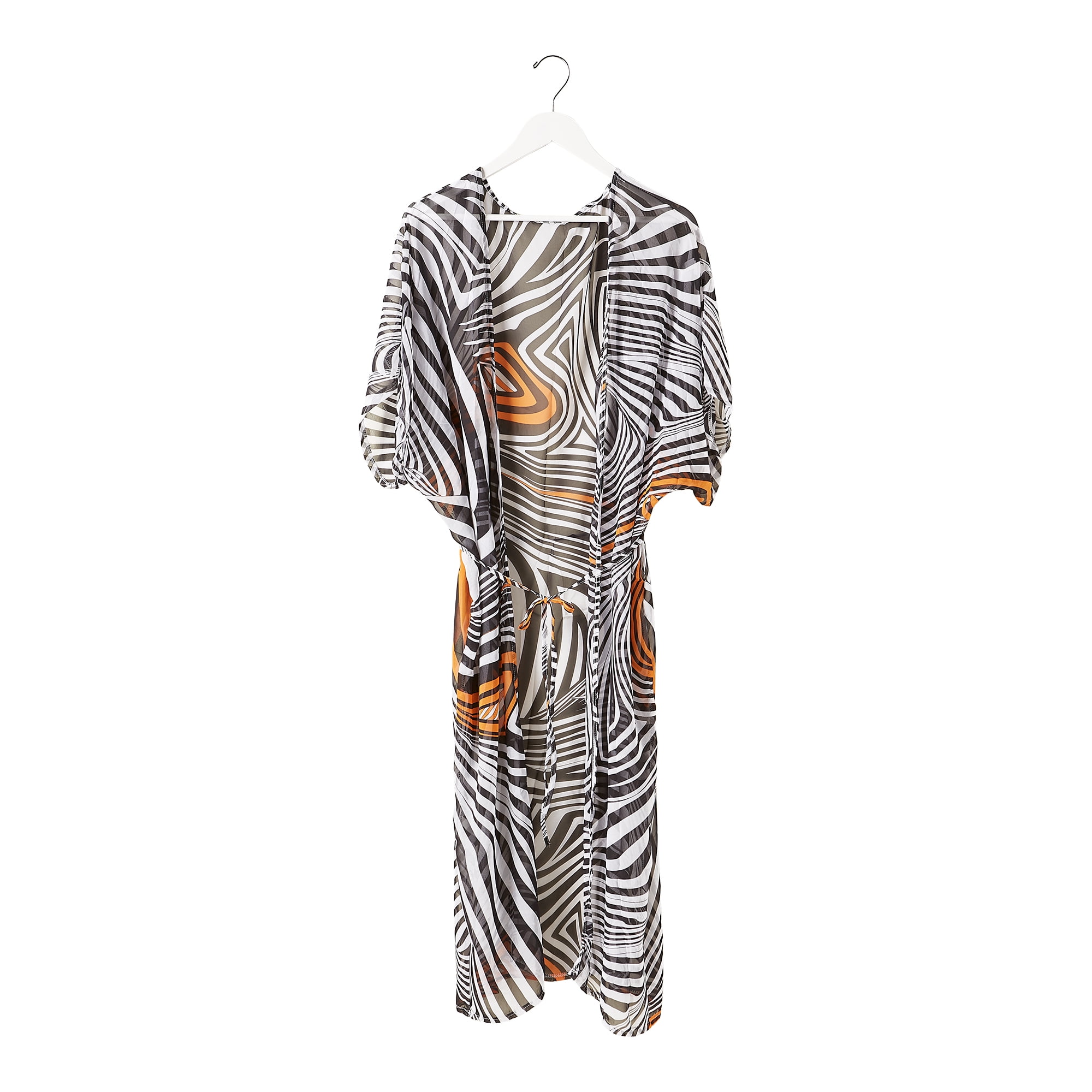 HADLEY WREN Black & White Swirl Pool Side Kimono