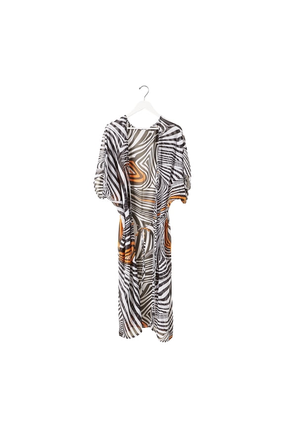 Black & White Swirl Pool Side Kimono