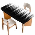 thumbnail image 1 of Black White Table Cloths for 4 Foot Rectangle Tables, Modern Geometric Abstract Gradient Striped Patio Waterproof Elastic Fitted Tablecloths, Washable Rectangular Table Cover for Camping, 1 of 8
