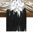 thumbnail image 1 of Black White Table Runner - 90 Inch Long, Kitchen Dining Table Runner Dresser Scarves, Abstract Graffiti Paint Country Retro Tribal Farmhouse Decor for Coffee Tables Wedding Party Banquet, 1 of 8