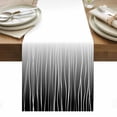 thumbnail image 1 of Black White Table Runner - 90 Inch Long, Kitchen Dining Table Runner Dresser Scarves, Ombre Gradient Striped Minimalist Texture Farmhouse Decor for Coffee Tables Wedding Party Banquet, 1 of 8