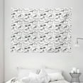 thumbnail image 1 of Black and White Tapestry, Lingerie Underwear Pattern Bras and Panties Doodle Feminine Fashion Theme, Wall Hanging for Bedroom Living Room Dorm Decor, 80W X 60L Inches, Black White, by Ambesonne, 1 of 2