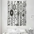 thumbnail image 1 of Black and White Tapestry, Monochrome Funky Blossoms Abstract Pattern Vertical Lines and Leaves, Wall Hanging for Bedroom Living Room Dorm Decor, 60W X 80L Inches, Black and White, by Ambesonne, 1 of 5