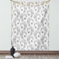 thumbnail image 1 of Black and White Tapestry, Scroll and Swirls Pattern with Tiny Stems Full of Leaves and Lilies, Wall Hanging for Bedroom Living Room Dorm Decor, 60W X 80L Inches, Black Grey White, by Ambesonne, 1 of 5