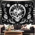 thumbnail image 1 of Black and White Tapestry, Skull Tapestry for Bedroom Aesthetic Wall Decorations, Sun and Moon Wall Hanging Tapestries for Living Room Dorm Decor 80X60 Inches, 1 of 4