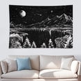 thumbnail image 1 of Black and White Tapestry Starry Night Mountain Tapestries for Bedroom Aesthetic Moon and Stars Tapastries Wall Hanging Dark Nature Forest Wall Tapestry for Living Room Dorm 60 x 40 Inch, 1 of 8