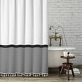thumbnail image 1 of Seasonwood Black and White Tassel Shower Curtain Striped Shower Curtain with Tassels for Bathroom Decor,Heavy Weighted 72-Inch Strip Bathroom Curtains with 12 pcs Hooks,72 "x 72", 1 of 7
