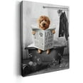 thumbnail image 1 of Black and White Teddy Dog Bathroom Decor Wall Art Funny Dog Sitting in Bathtub Pictures Rustic Farmhouse Animals Painting Wall Décor for Bathroom Unframed Artwork, 1 of 3