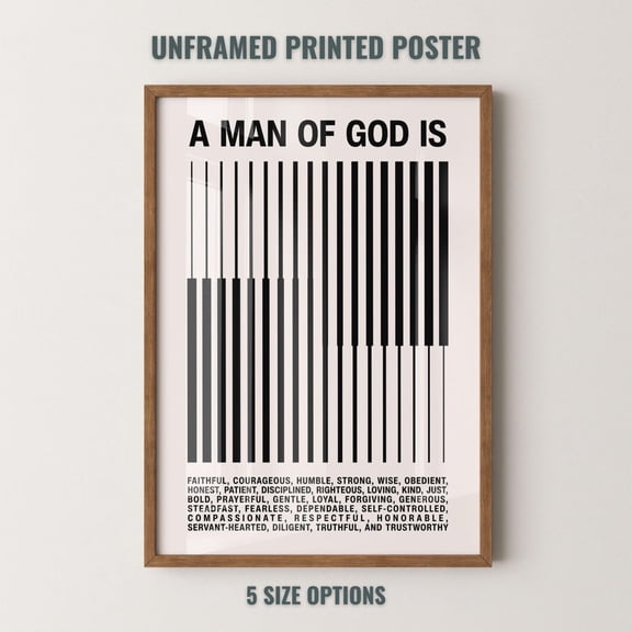 Black White Teen Boy Room Scripture Art, College Guy Dorm Religious Wall Decor, Bible Verse Poster, Modern Christian Bible Verse Art