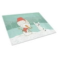 thumbnail image 1 of Black & White Terrier Snowman Christmas Glass Cutting Board - Large, 1 of 1