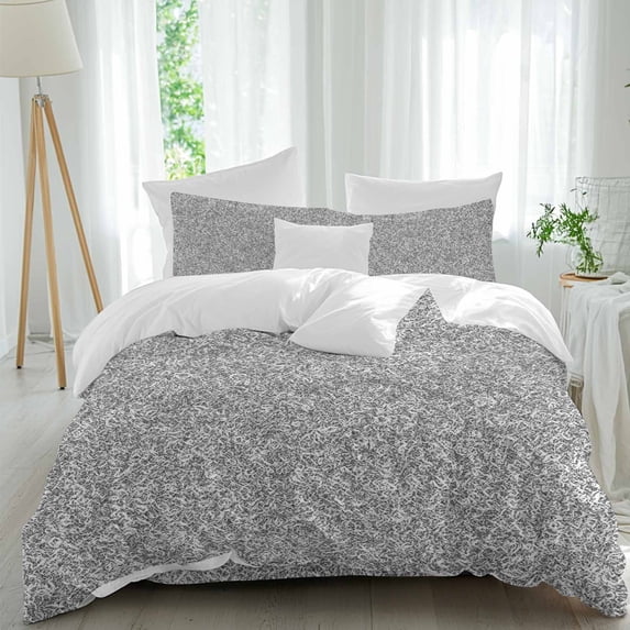 Black White Texture Full Duvet Cover Set, Abstract 4 Piece Microfiber ...