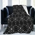 thumbnail image 1 of Black and White Throw Blanket for Bed Couch Geometric Pattern Cozy Soft Fleece Blanket Flannel Comfy Warm Blankets for Winter Teens Men Women Microfiber Lightweight Decorative Blanket 50x60 Inches, 1 of 6
