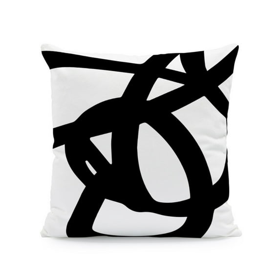 Black and White Throw Pillow Covers Set of 4 18x18 Inches Grey Abstract Modern Geometric Square Cushion Cases for Sofa Bed Couch Elevate Your Space with Sophisticated Decor,Black,17.71x17.71"