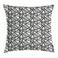 thumbnail image 1 of Black and White Throw Pillow Cushion Cover, Geometrical Pattern with Abstract Design Thick and Thin Lines Tile, Decorative Square Accent Pillow Case, 16 X 16 Inches, Black and White, by Ambesonne, 1 of 2