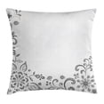 thumbnail image 1 of Black and White Throw Pillow Cushion Cover, Monochrome Floral Framework Herbs Swirled Leaves Botanical Sketchy Bouquet, Decorative Square Accent Pillow Case, 16 X 16 Inches, Black White, by Ambesonne, 1 of 2