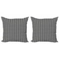 thumbnail image 1 of Black and White Throw Pillow Cushion Cover Pack of 2, Abstract Monochrome Daisy Motifs Modern and Minimalistic Grid Design, Zippered Double-Side Digital Print, 4 Sizes, Black and White, by Ambesonne, 1 of 2