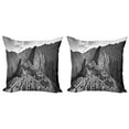 thumbnail image 1 of Ambesonne Landscape Throw Pillow Cover 2 Pack, View Peru Village, 24", Black and White, 1 of 6