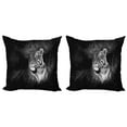 thumbnail image 1 of Ambesonne Black and White Throw Pillow Cover 2 Pack, Bengal Tiger, 24", Black White, 1 of 2