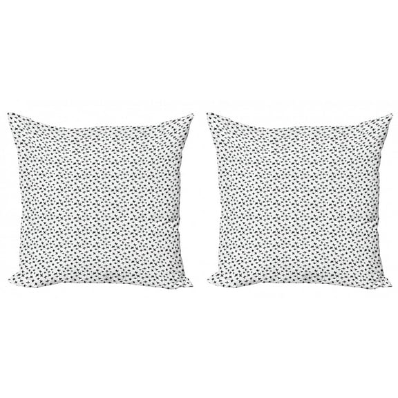 Ambesonne Black and White Throw Pillow Cover 2 Pack, Math Plus Sign, 16", Black White