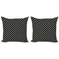 thumbnail image 1 of Ambesonne Black and White Throw Pillow Cover 2 Pack, Donut Shapes, 16", Black and White, 1 of 2