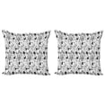 thumbnail image 1 of Ambesonne Black and White Throw Pillow Cover 2 Pack, Teenage Pattern, 24", White and Black, 1 of 2