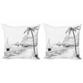 thumbnail image 1 of Ambesonne Black and White Throw Pillow Cover 2 Pack, Sea Coast Holiday, 16", Black White, 1 of 2