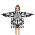 thumbnail image 1 of Black White Tie Dye Mandala Pattern Blanket Hoodies for Kids 6-13YR Oversize Wearable Blanket Hoodies for Boys Girls Teens, 1 of 7