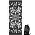 thumbnail image 1 of Black White Tie Dye Mandala Pattern Hot Yoga Mat Towel Non Slip for Hot Yoga - Quick-Drying Yoga Mat Cover with 4 Corner Pockets with Travel Bag - Hot Yoga Towel Non Slip 70"x26", 1 of 6