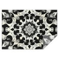 thumbnail image 1 of Black White Tie Dye Mandala Pattern Rectangle Tablecloth 60"x84",Waterproof Polyester Rectangle Table Cloth, Wipeable Spillproof Polyester Tablecloth for Dining, Camping, Indoor and Outdoor, 1 of 5
