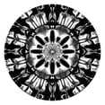 thumbnail image 1 of Black White Tie Dye Mandala Pattern Round Fitted Tablecloth with Elastic Edge,Dining Table Cover Waterproof,Outdoor Round Tablecloth for Camping,Dining,Indoor and Outdoor, 1 of 7