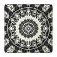 thumbnail image 1 of Black White Tie Dye Mandala Pattern Square Fitted Tablecloth with Elastic Edge,Square Table Cover,Washable Elastic Table Cover for Home Kitchen Party Decor 34"x34", 1 of 6