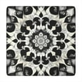 thumbnail image 1 of Black White Tie Dye Mandala Pattern Square Fitted Tablecloth with Elastic Edge,Square Table Cover,Washable Elastic Table Cover for Home Kitchen Party Decor 34"x34", 1 of 6